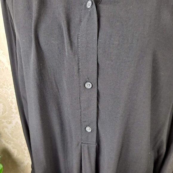 Old Navy Size XXL “The Tunic Shirt” Black Long Sleeve Round Collar Lightweight - Picture 4 of 13